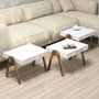 Hanah Home Juego de Mesas Nido, Nogal y Blanco